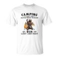 Camping und Wein T-Shirt, Lustiger Spruch für Weinliebhaber