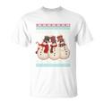 Chillin With My Snowmies Ugly Christmas Snowman Funny Gift Black Unisex T-Shirt