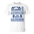 Herren Bauherr 2023 Zuständig Für Baustrom Lustiger Spruch T-Shirt