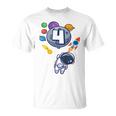Kids 4Th Birthday Astronaut 4 Year Old Birthday Boy Unisex T-Shirt