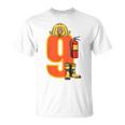 Kids Fire Fighter 9 Year Old Birthday Firefighter 9Th Birthday T-Shirt