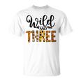Kids Wild And Three 3Rd Birthday Wild Animals Lover Toddler Baby Unisex T-Shirt