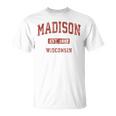 Madison Wisconsin Wi Vintage Athletic Sports Design Unisex T-Shirt