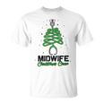 Midwife Christmas Crew Cute Christmas Tree Xmas Lights Nurse T-shirt