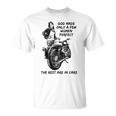 Motorrad Fahrerin Babe Lady Vintage Retro Bikerin Biker T-Shirt