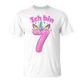 Unicorn 7. Geburtstag T-Shirt für Mädchen, Zauberhaftes 7 Jahre Motiv