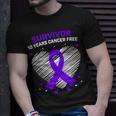 10 Years Cancer Free Purple Pancreatic Cancer Survivor T-Shirt Gifts for Him