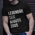 18 Geburtstag Geschenk 18 Jahre Legendär Seit August 2005 T-Shirt Geschenke für Ihn