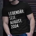 19 Geburtstag Geschenk 19 Jahre Legendär Seit August 2004 T-Shirt Geschenke für Ihn