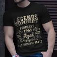 1961 Vintage T-Shirt zum 62. Geburtstag für Männer und Frauen Geschenke für Ihn