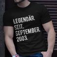 20 Geburtstag Geschenk 20 Jahre Legendär Seit September 200 T-Shirt Geschenke für Ihn