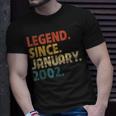 21 Year Old Legend Since January 2002 21St Birthday V2 T-Shirt Gifts for Him