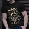 31 Geburtstag Geschenk Mann Mythos Legende März 1992 T-Shirt Geschenke für Ihn