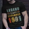 31 Jahre Alte Legende Seit 31 November 1991 T-Shirt Geschenke für Ihn