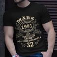 32 Geburtstag Geschenk Mann Mythos Legende März 1991 T-Shirt Geschenke für Ihn