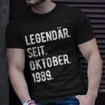34 Geburtstag Geschenk 34 Jahre Legendär Seit Oktober 1989 T-Shirt Geschenke für Ihn