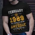 34 Years Old Vintage February 1989 34Th Birthday T-Shirt Gifts for Him