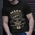 46 Geburtstag Geschenk Mann Mythos Legende März 1977 T-Shirt Geschenke für Ihn