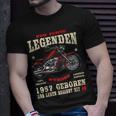 66. Geburtstag Biker T-Shirt für Herren, Motorrad Chopper 1957 Design Geschenke für Ihn