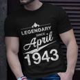 80 Geburtstag 80 Jahre Alt Legendär Seit April 1943 V3 T-Shirt Geschenke für Ihn