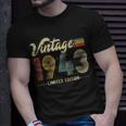 80 Year Old Gifts Born In 1943 Vintage 80Th Birthday Retro Unisex T-Shirt Gifts for Him