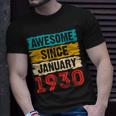 93 Year Old Awesome Since Januar 1930 93 Geburtstag Geschenke T-Shirt Geschenke für Ihn