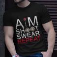Aim Shoot Swear Repeat Darts Retro Vintage T-shirt Gifts for Him