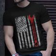 Auto Repairman Car Mechanic Wrench Workshop Tools Usa Flag Unisex T-Shirt Gifts for Him