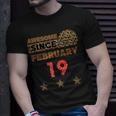 Awesome Since Februar 19 Leopardenmuster Vintage-Geburtstag T-Shirt Geschenke für Ihn