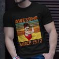 Awesome Since 1972 50Th Birthday Messy Bun Unisex T-Shirt Gifts for Him