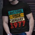 Awesome Since Januar 1977 T-Shirt, Einzigartiges 46. Geburtstag Design Geschenke für Ihn