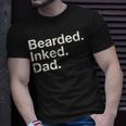 Bearded Inked Dad Fathers Day Tattoo Lover Love Tattooed T-Shirt Gifts for Him