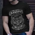 Mens Best Grandpas Have Tattoos And Ride Motorcycles Biker Biking T-Shirt Gifts for Him