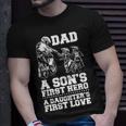 Bicer Dad Hero First Love Dirt Bike Rider Motocross Gift Unisex T-Shirt Gifts for Him