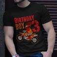 Birthday Boy 3 Year Old Dirt Bike Shirt | 3Rd Bday Biking Unisex T-Shirt Gifts for Him
