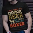 Boxer Dad Drink Beer Hang With Dog Men Vintage T-Shirt Gifts for Him