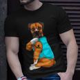 Boxer I Love Mom Tattoo Apparel Dog Mom Gifts Womens Unisex T-Shirt Gifts for Him