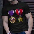 Bronze Star And Purple Heart Medal Military Personnel Award Unisex T-Shirt Gifts for Him