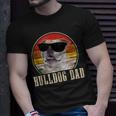 Mens Bulldog Dad Vintage Sunglasses Dog English Bulldog T-Shirt Gifts for Him
