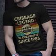 Cribbage Legend 37 Jahre Alt Fantastisch Seit 1985 Cribbage T-Shirt Geschenke für Ihn