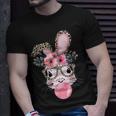 Cute Bunny With Leopard Glasses Happy Easter Day T-Shirt Gifts for Him