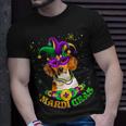 Cute Mardi Gras Beagle Dog Dad Dog Mom Mask Beads Unisex T-Shirt Gifts for Him