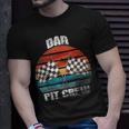 Dad Pit Crew Race Car Chekered Flag Vintage Racing Party T-Shirt Gifts for Him