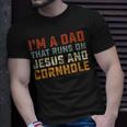 Im A Dad That Runs On Jesus Cornhole Christian Vintage T-Shirt Gifts for Him