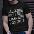 Dilf Delta India Lima Foxtrot Us Flag American Patriot Unisex T-Shirt Gifts for Him