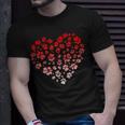 Dog Paw Love & Heart Puppy Dog Valentines Day T-Shirt Gifts for Him