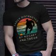 Easily Distracted By Hockey And Tacos Funny Hockey Players Unisex T-Shirt Gifts for Him