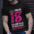 Endlich 18 T-Shirt für Damen, Lustiges Volljährig Mädchen Geburtstagsshirt Geschenke für Ihn