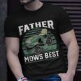 Father Mows Best Riding Mower Retro Mowing Dad T-Shirt Gifts for Him