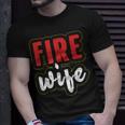 Feuerwehrfrau Ehefrau Damen T-Shirt, Schwarz mit Aufschrift Geschenke für Ihn